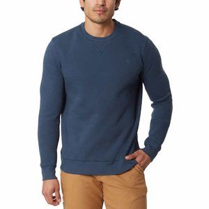 NWT GH Bass & Co Men's Sueded Fleece Crew Neck Sweatshirt Size M Blue $65 DD140
